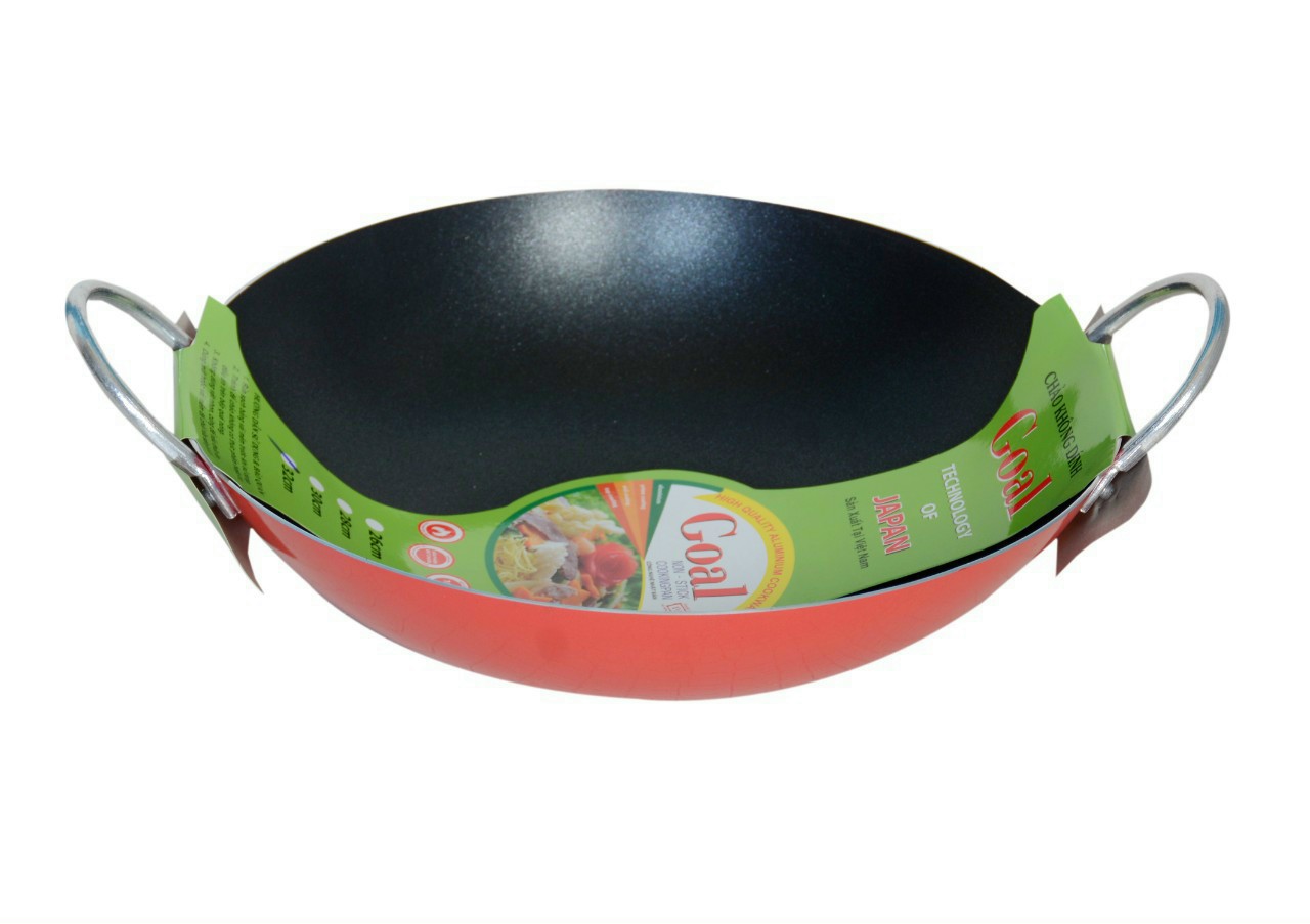 Chảo xào 2 quai không dính với quai nhôm chắc chắn